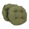 16-inch Solid Micro Suede Round Tufted Chair Cushions (Set of 2) - Sage Green